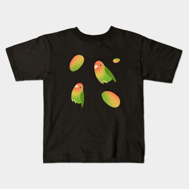 Antillean Mango Bird Birb Parrot Pattern Cute Kids T-Shirt by yellowpomelo